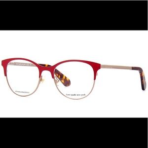 New Kate Spade JENELL Eyeglass Frame RED/GLD